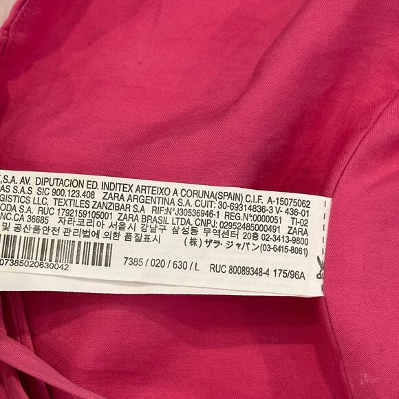 ZARA Flowy Crop Top Square Neck Spaghetti Strap Lace Up Open Back Tank Top Pink - Picture 12 of 14